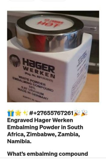 HAGER WERKEN EMBALMING 0655767261 POWDER PRICE FOR 1KG EMBALMING POWDER PINK HOT 100% MAGNETIC, in Johannesburg