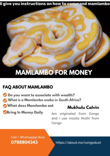 Mamlambo Spiritual Snake Money – Simple Money Spells That Work in South Africa📞+27788804343